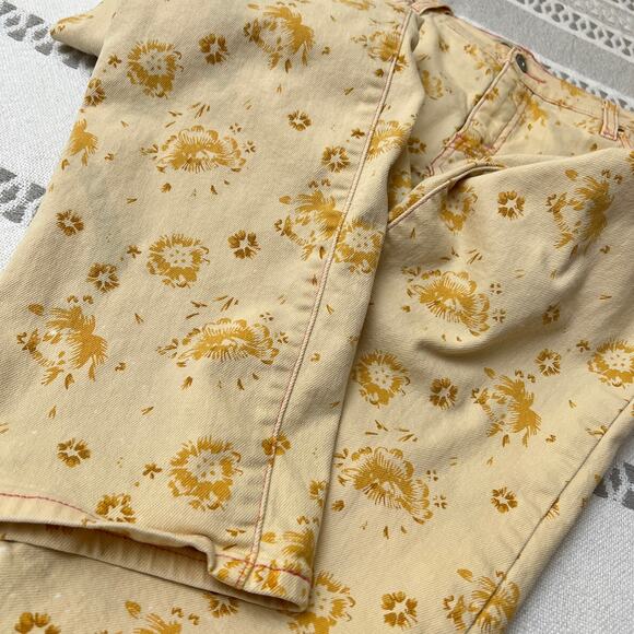 Levi's Perfectly Slimming 512 Straight Leg Jeans Women's 14 Floral Print Yellow - Picture 8 of 14